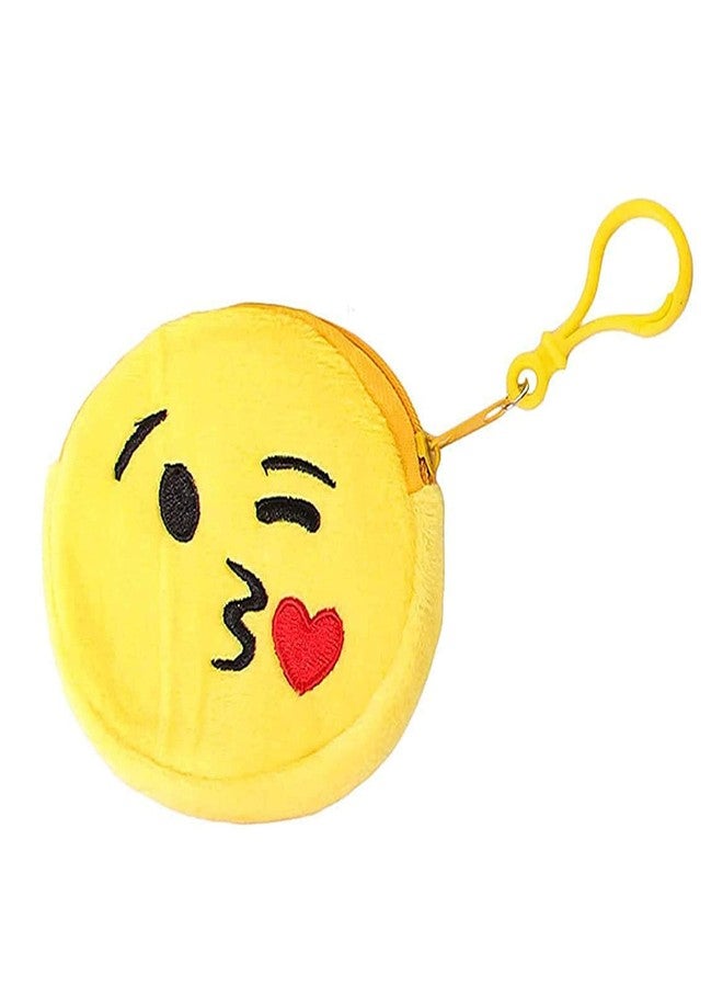 IGNOTO Emoji Pouch Mini Cute Round Face Smiley Purse for Earphone, Coins || Best Gifts for Birthday || Keychain for All Age Group (Assorted)(Pack of 12) - Image 5